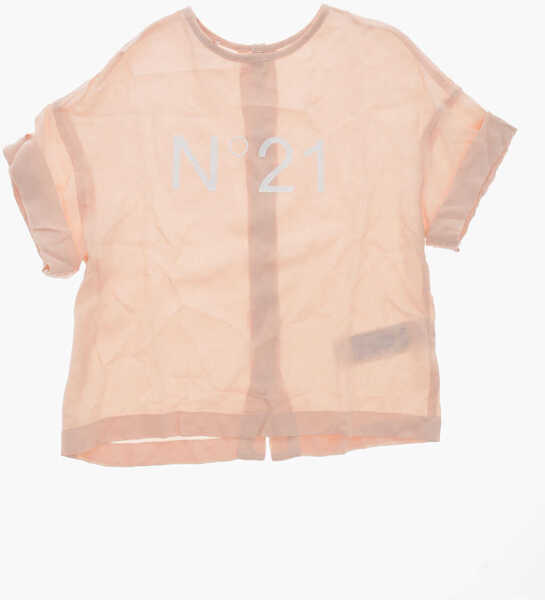 Camasi casual N21 Kids Short-Sleeved Chiffon Shirt With Back Buttoning Pink Fete (BM 19714355) 1