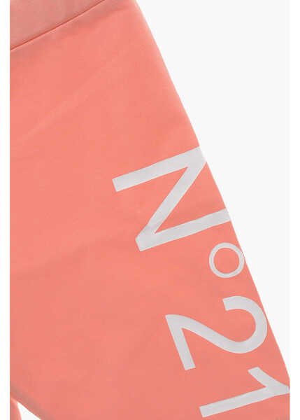 Pantaloni scurti N21 Kids Stretch Cotton Biker Shorts With Printed Logo Pink Baieti (BM 19714364) 2