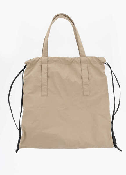 Genti de mana Moncler Cotton Drawstring Bag With Contrasting Logo Brown Barbati (BM 19714370) 2