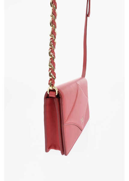 Portofele MCM Solid Color Leather Wallet With Removable Shoulder Strap Red Femei (BM 19714373) 3