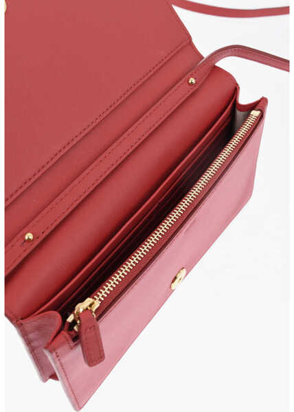 Portofele MCM Solid Color Leather Wallet With Removable Shoulder Strap Red Femei (BM 19714373) 4