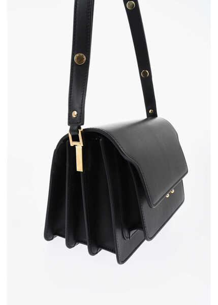 Genti de umar Marni Leather Shoulder Bag With Golden Effect Studs Black Femei (BM 19714379) 3