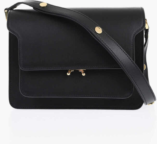 Genti de umar Marni Leather Shoulder Bag With Golden Effect Studs Black Femei (BM 19714379) 1