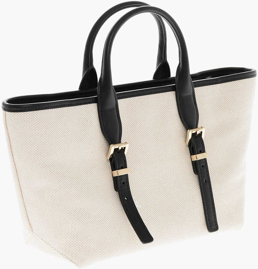 Genti de mana Michael Kors Michael Fabric Tote Bag With Leather Trims Beige Femei (BM 19714385) 2
