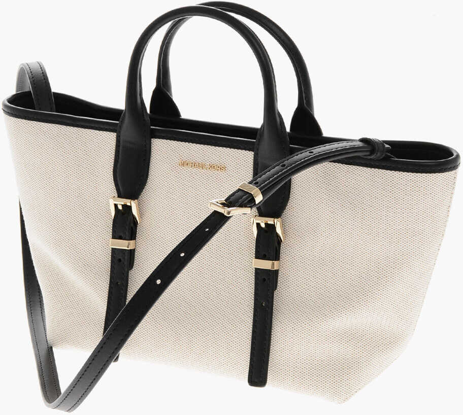 Genti de mana Michael Kors Michael Fabric Tote Bag With Leather Trims Beige Femei (BM 19714385) 3