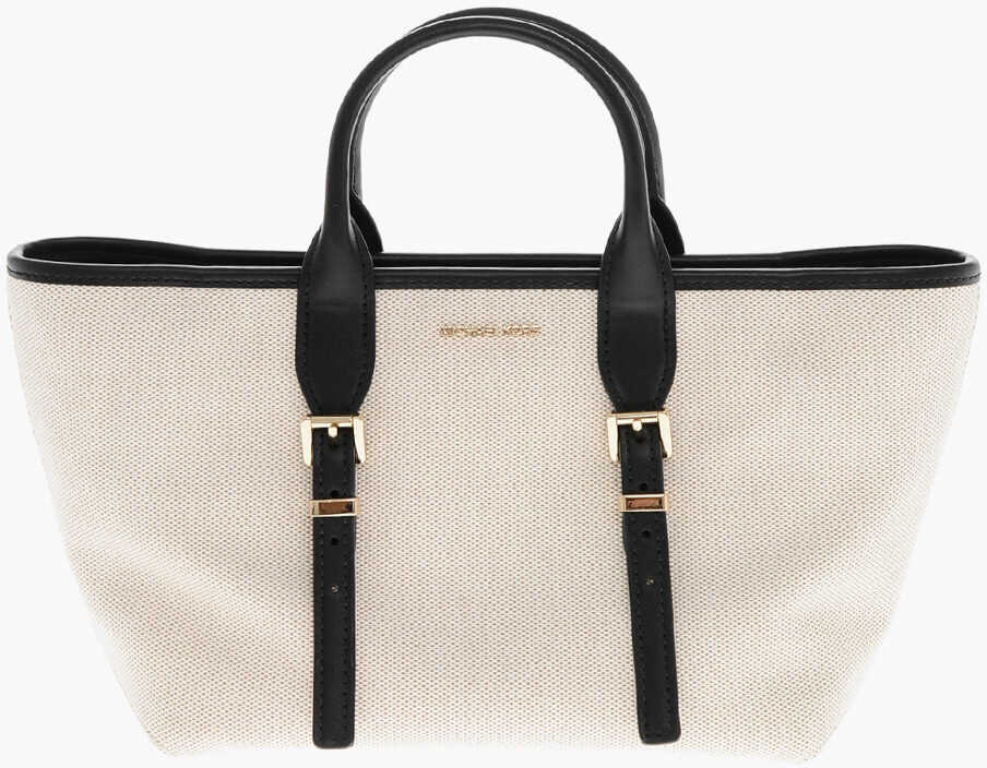 Genti de mana Michael Kors Michael Fabric Tote Bag With Leather Trims Beige Femei (BM 19714385) 1