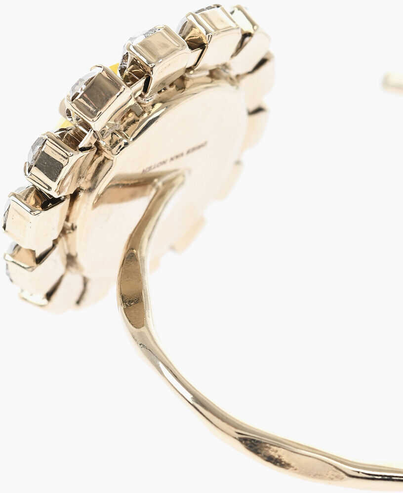 Bratari Dries Van Noten Gold-Tone Metal Bracelet With A Floral Detail Embellished Wi Yellow Femei (BM 19714394) 2