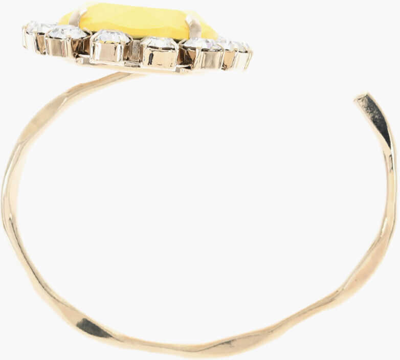 Bratari Dries Van Noten Gold-Tone Metal Bracelet With A Floral Detail Embellished Wi Yellow Femei (BM 19714394) 1