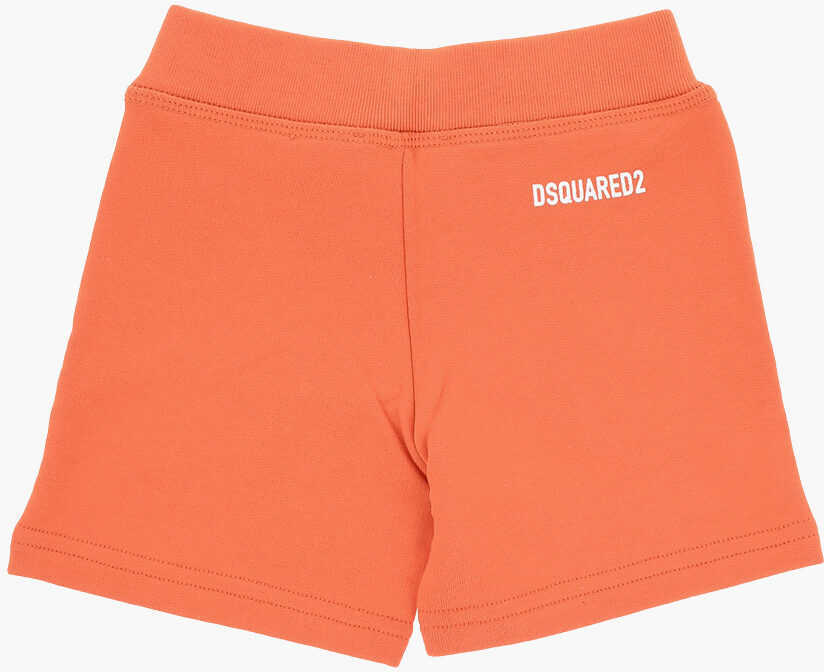 Pantaloni scurti DSQUARED2 Solid Color Shorts With Contrasting Logo Orange Baieti (BM 19714397) 3
