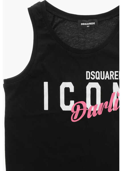 Rochii DSQUARED2 Icon Cotton Easy Tee Dress With Print Black Fete (BM 19714400) 2
