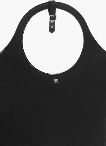 Genti de mana COURRGES Textured Leather Holy Hobo Bag Black Femei (BM 19714409) 4