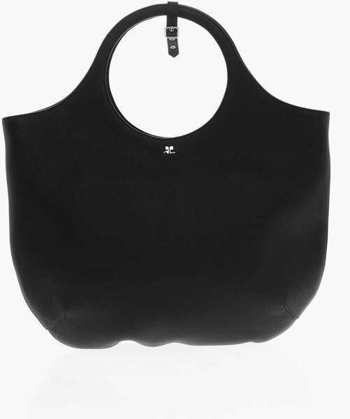 Genti de mana COURRGES Textured Leather Holy Hobo Bag Black Femei (BM 19714409) 1