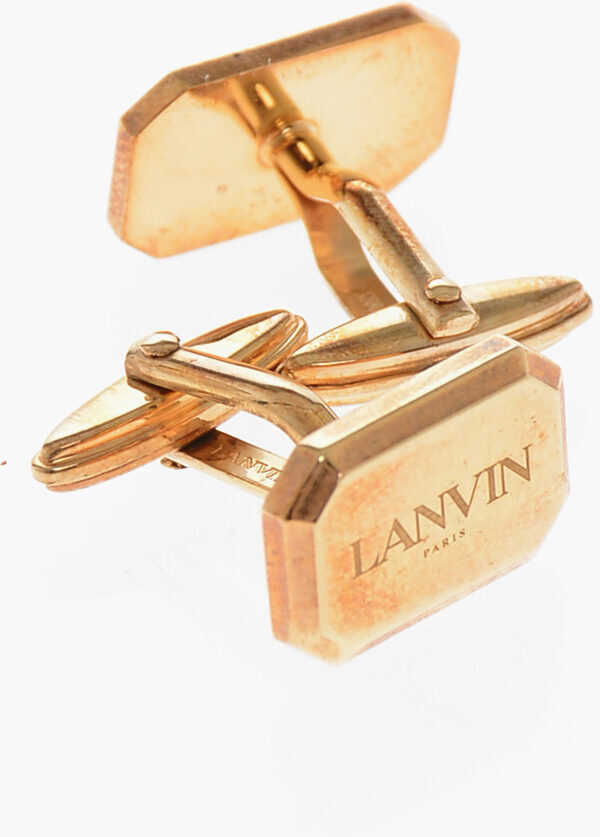 Butoni Lanvin Gold Finished Logoed Cufflinks Gold Barbati (BM 19714412) 3