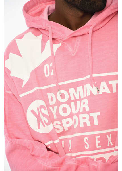 Bluze de trening DSQUARED2 Cotton Hoodie With Logo Pink Barbati (BM 19714415) 3