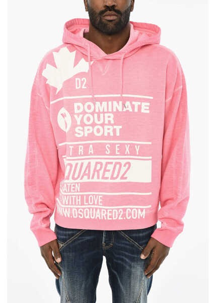 Bluze de trening DSQUARED2 Cotton Hoodie With Logo Pink Barbati (BM 19714415) 1