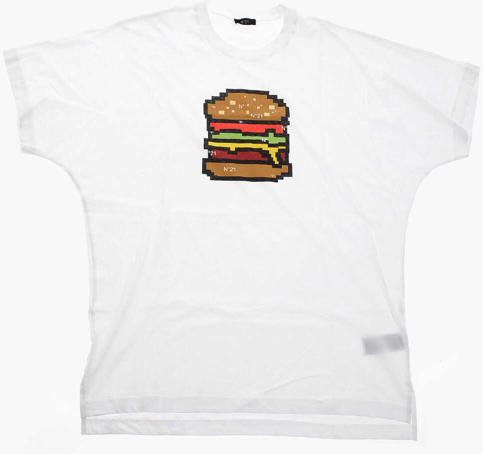 Tricouri N21 Kids Oversized Hamburger Cotton T-Shirt White Baieti (BM 19714427) 1