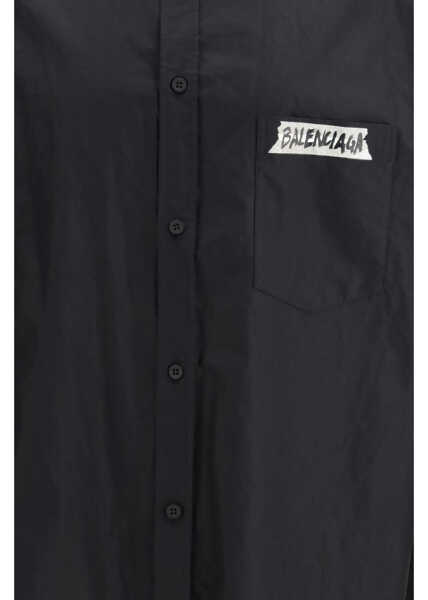 Camasi casual Balenciaga Masking Tape long sleeve Shirt BLACK Barbati (BM 19714439) 3