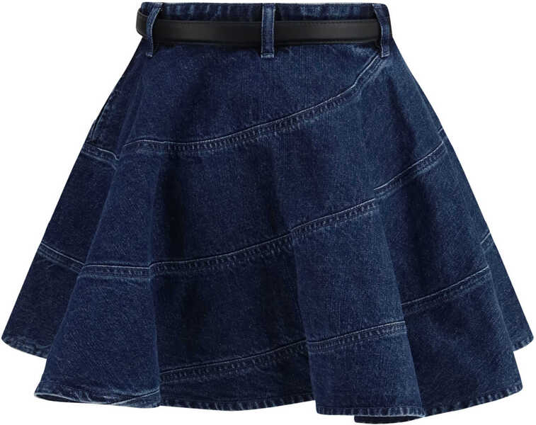 Fuste Self-Portrait Flared denim Mini Skir BLUE Femei (BM 19714466) 2