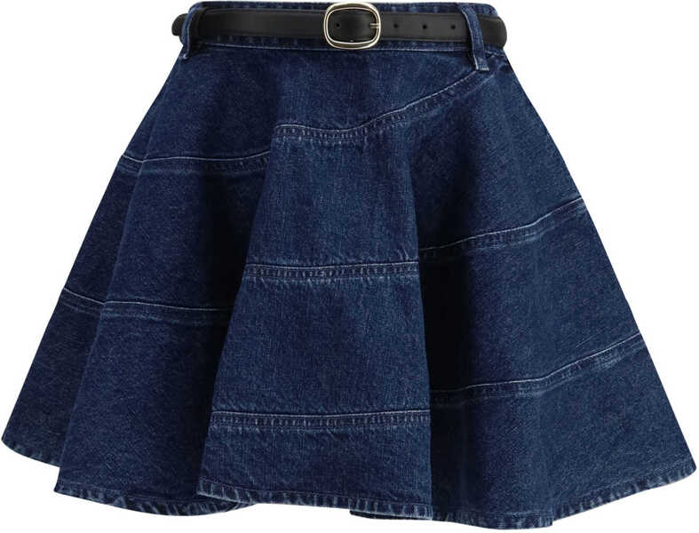 Fuste Self-Portrait Flared denim Mini Skir BLUE Femei (BM 19714466) 1