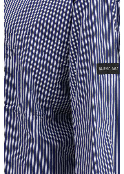 Camasi casual Balenciaga Embroidered poplin oversized Shirt NAVY/WHITE Barbati (BM 19714469) 3