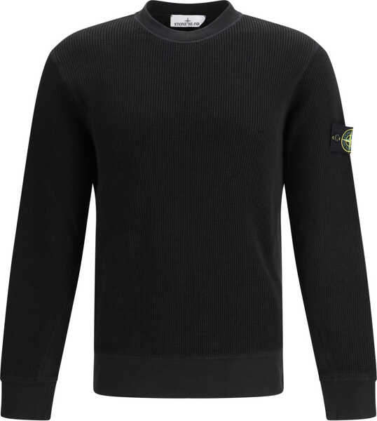 Bluze de trening Stone Island Long-sleeved knitted Sweatshirt BLACK Barbati (BM 19714475) 1