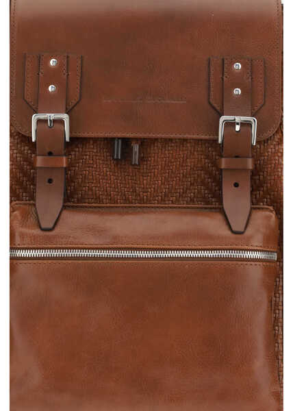 Rucsacuri Brunello Cucinelli Braided Calf City Backpack BRANDY Barbati (BM 19714478) 3
