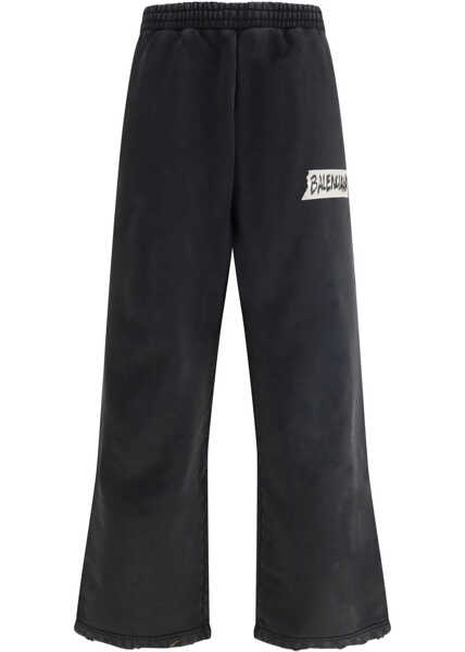 Pantaloni casual Balenciaga Masking Tape Baggy Trousers FADED WASHED BLACK Barbati (BM 19714484) 1