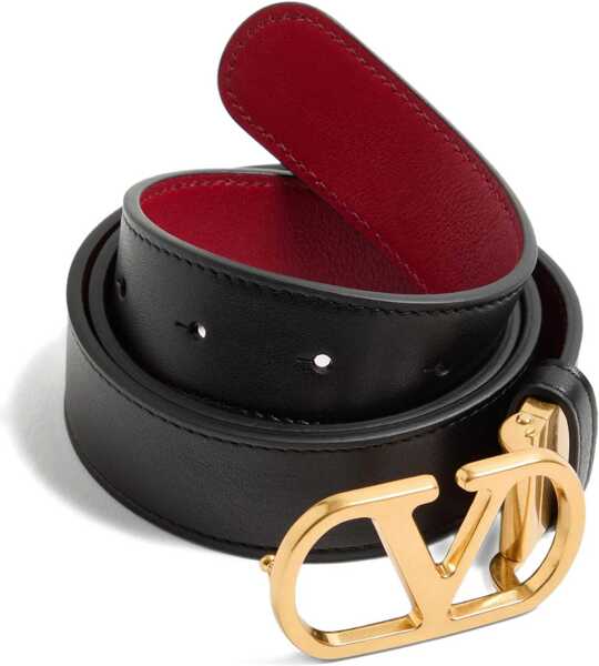 Curele Valentino Garavani VLogo Signature reversible Belt NERO/ROSSO V Femei (BM 19714490) 2
