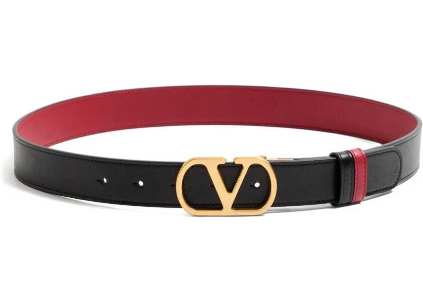 Curele Valentino Garavani VLogo Signature reversible Belt NERO/ROSSO V Femei (BM 19714490) 1