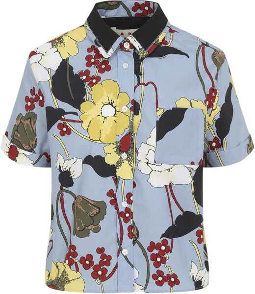 Camasi casual Marni Floral-print Shirt SKY Femei (BM 19714496) 1