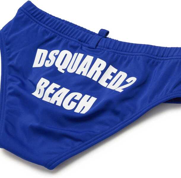 Chiloti DSQUARED2 Swim Brief With Printed Logo Blue Baieti (BM 19714529) 4