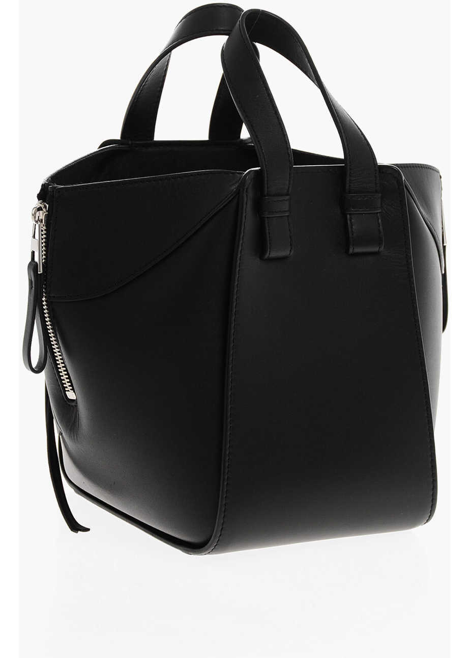 Genti tip postas Loewe Leather Hammock Crossbody Bag With Logo Black Femei (BM 19714535) 2