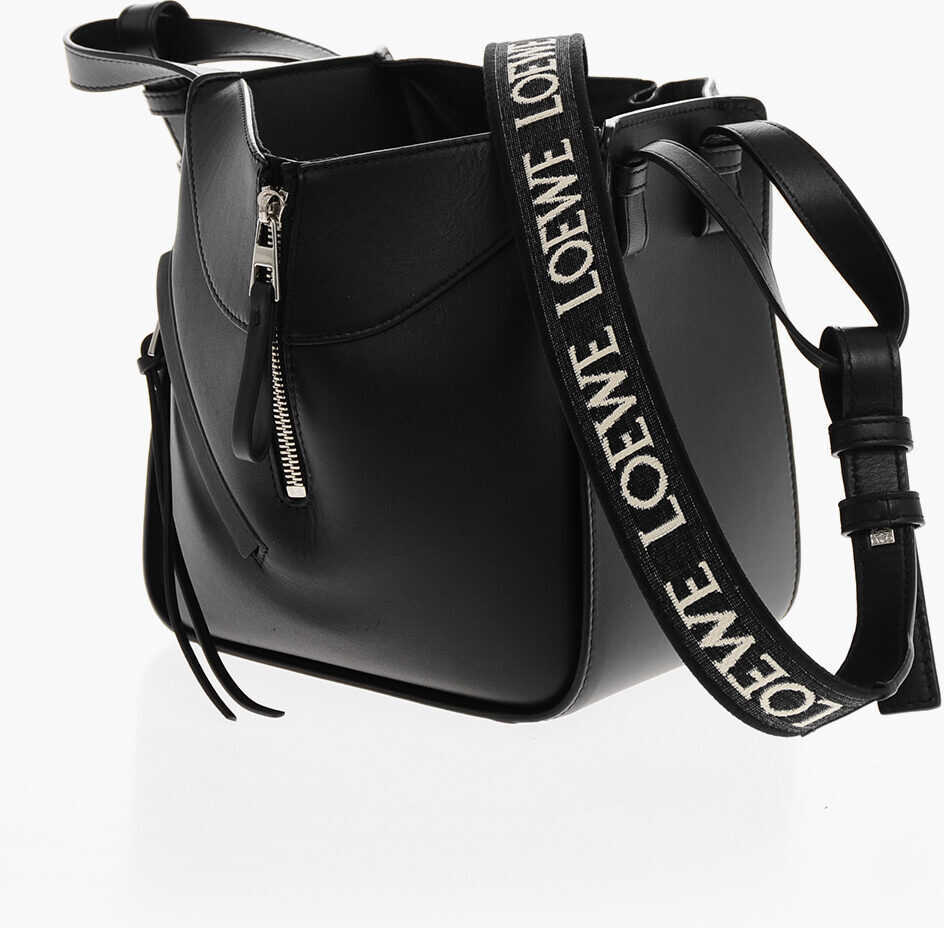 Genti tip postas Loewe Leather Hammock Crossbody Bag With Logo Black Femei (BM 19714535) 3