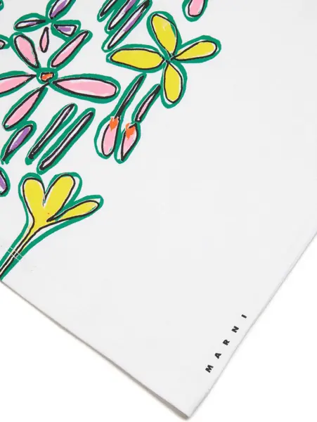 Rochii Marni Lightweight Cotton Patterned Beach Cover-Up White Fete (BM 19714550) 4