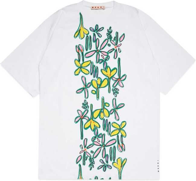 Rochii Marni Lightweight Cotton Patterned Beach Cover-Up White Fete (BM 19714550) 1