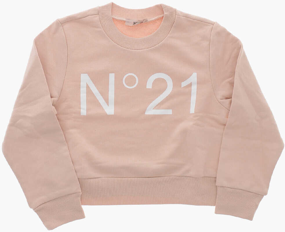 Bluze de trening N21 Kids Brushed Cotton Crew Neck Sweatshirt With Printed Logo Pink Baieti (BM 19714553) 1