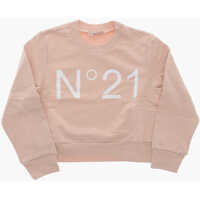 Bluze de trening Brushed Cotton Crew Neck Sweatshirt With Printed Logo Baieti