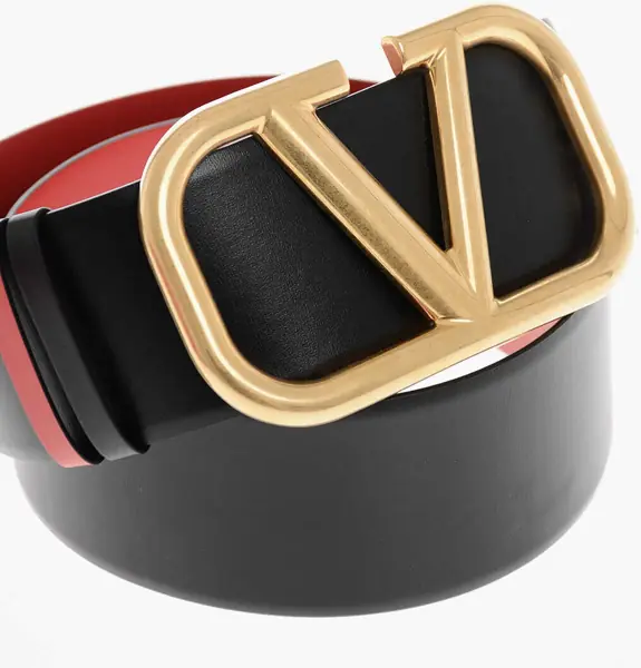 Curele Valentino Garavani Leather Belt With Gold Finish Maxi Buckle 70Mm Black Femei (BM 19714562) 2