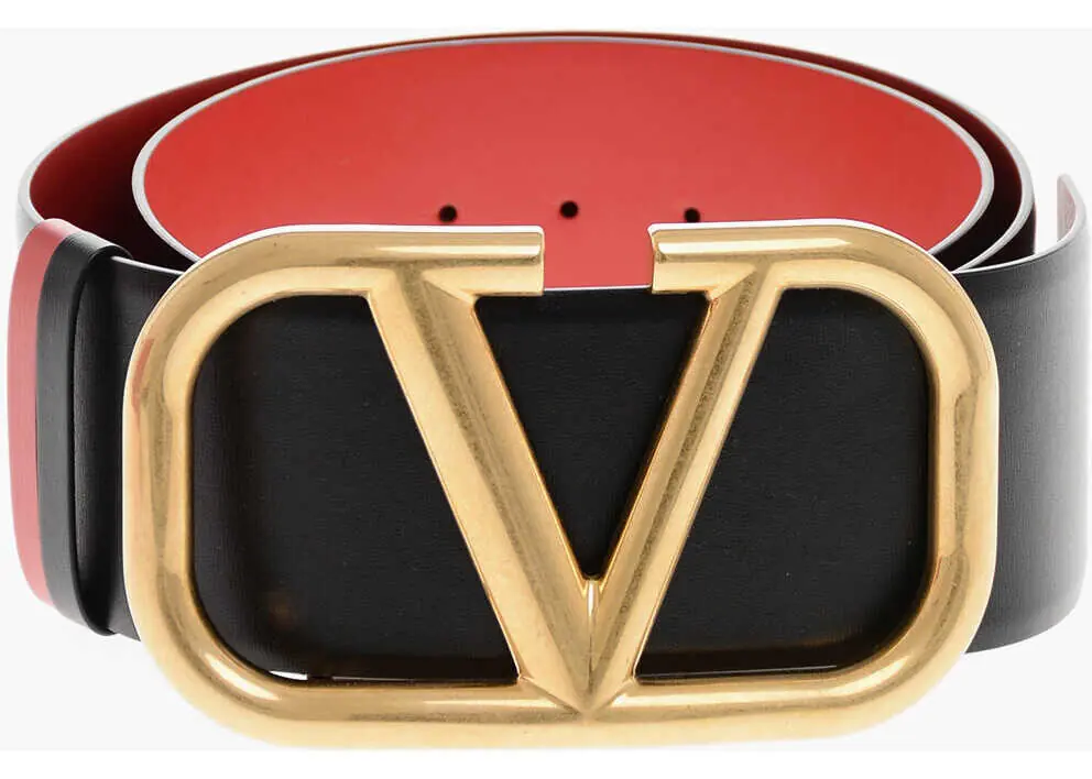 Curele Valentino Garavani Leather Belt With Gold Finish Maxi Buckle 70Mm Black Femei (BM 19714562) 1