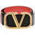 Valentino Garavani Leather Belt With Gold Finish Maxi Buckle 70Mm Black
