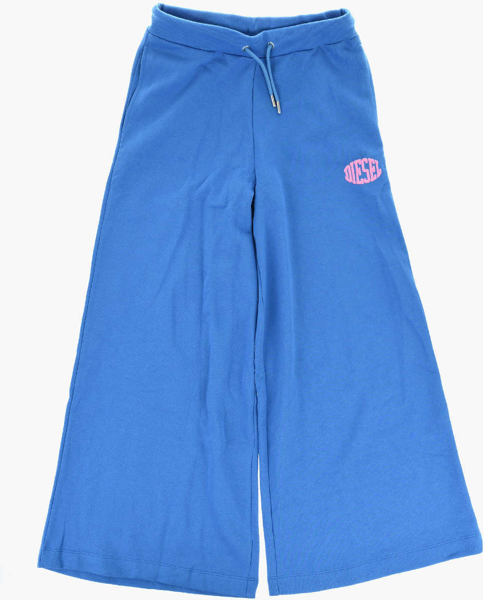 Pantaloni de trening Diesel Wide Leg Brushed Cotton Peffimy Joggers Blue Baieti (BM 19714565) 2