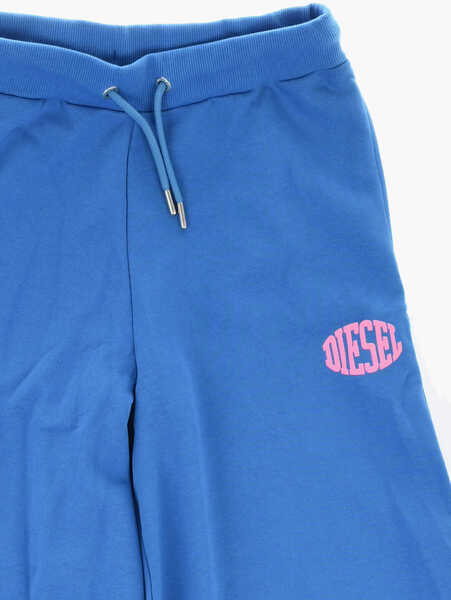 Pantaloni de trening Diesel Wide Leg Brushed Cotton Peffimy Joggers Blue Baieti (BM 19714565) 1