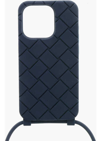 Huse mobil & tablete Bottega Veneta Silicone 15 Pro Iphone Case With Neck Strap Midnight Blue Barbati (BM 19714568) 1