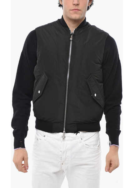 Veste costum DSQUARED2 Bomber Fit Padded Icon Waistcoat With Refractive Detail Black Barbati (BM 19714574) 1