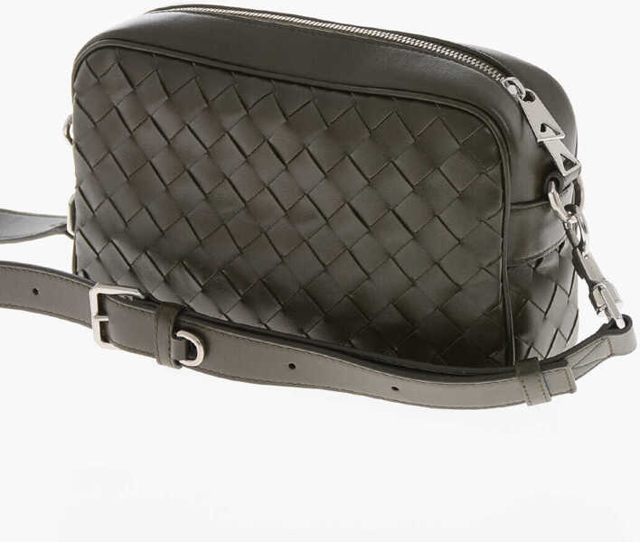 Genti tip postas Bottega Veneta Braided Leather Crossbody Bag Green Barbati (BM 19714580) 2