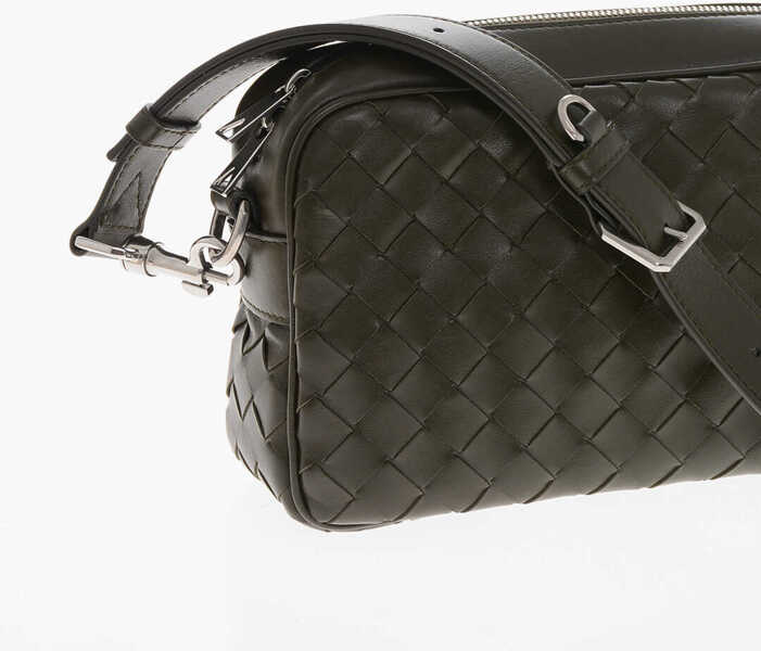 Genti tip postas Bottega Veneta Braided Leather Crossbody Bag Green Barbati (BM 19714580) 3