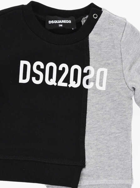 Bluze de trening DSQUARED2 Two-Tone Sweatshirt With Asymmetrical Design Black Baieti (BM 19714583) 2