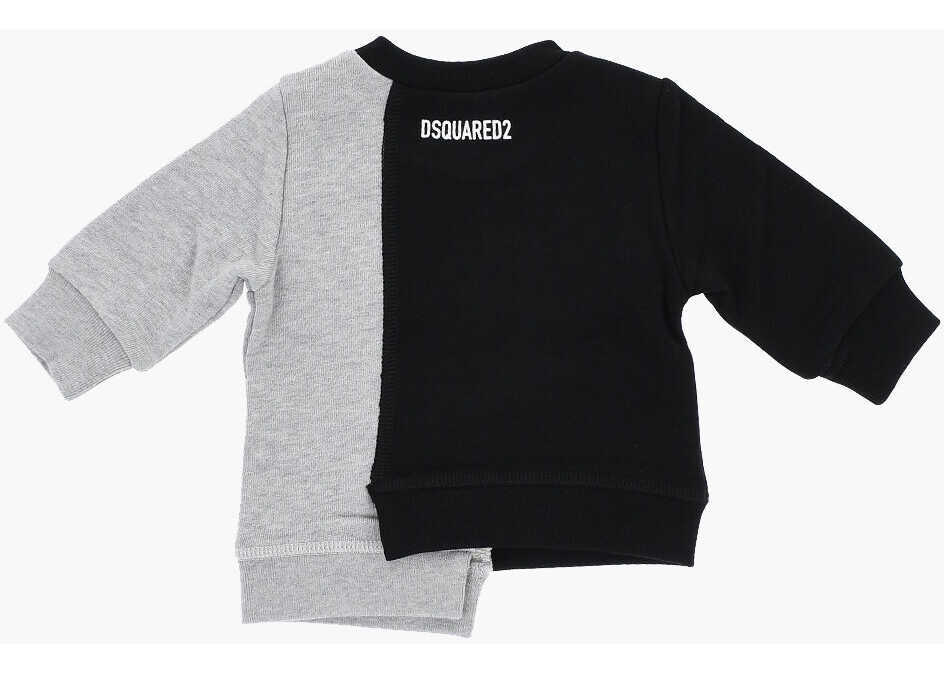 Bluze de trening DSQUARED2 Two-Tone Sweatshirt With Asymmetrical Design Black Baieti (BM 19714583) 3