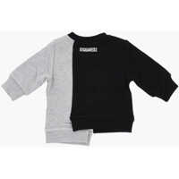 Imbracaminte DSQUARED2 pentru Baieti pagina 3 - Bluze de trening DSQUARED2 Two-Tone Sweatshirt With Asymmetrical Design Black Baieti (BM 19714583) - B-mall.ro