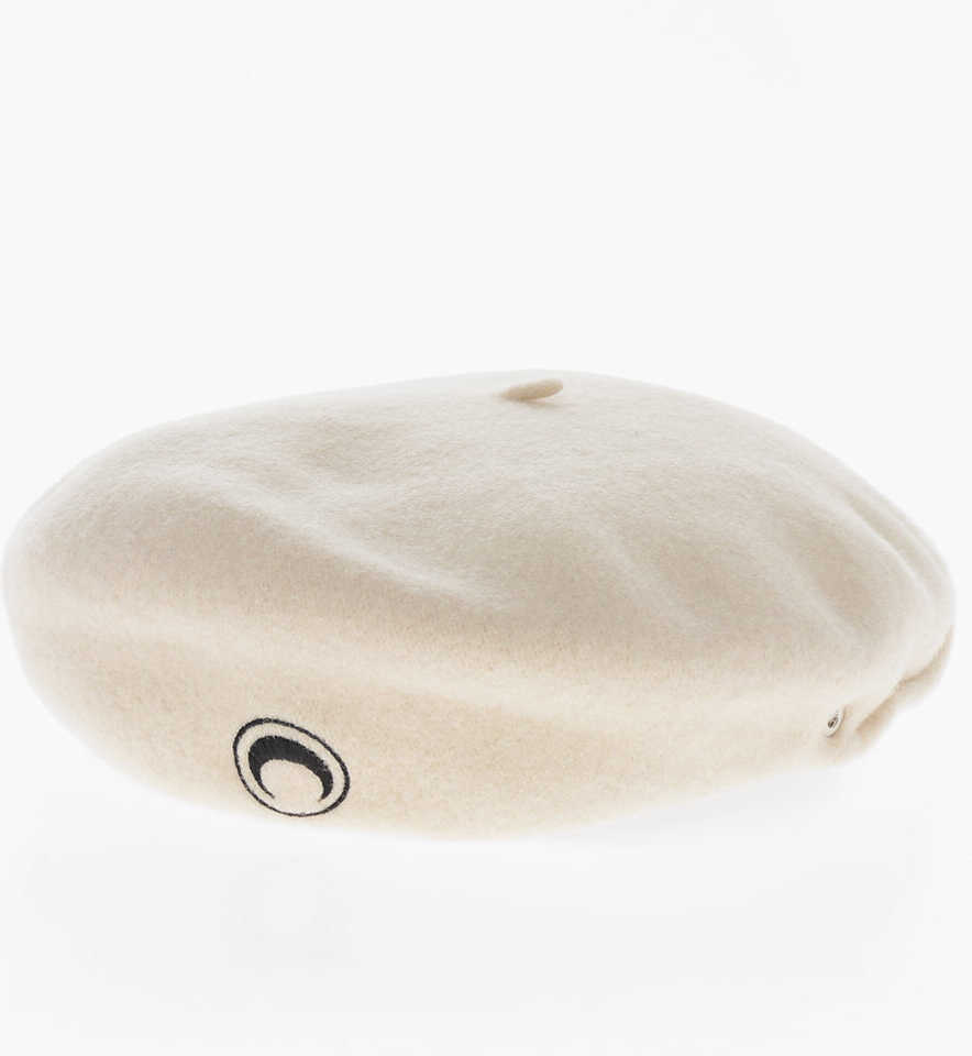 Caciuli MARINE SERRE Embroidered Logo Basque Hat White Femei (BM 19714586) 1